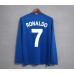 Manchester United 08/09 Away Blue Long Sleeve Soccer Jersey